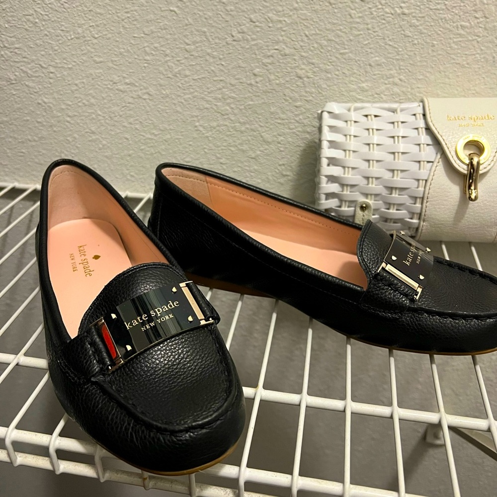 Kate Spade loafers in black, size 8